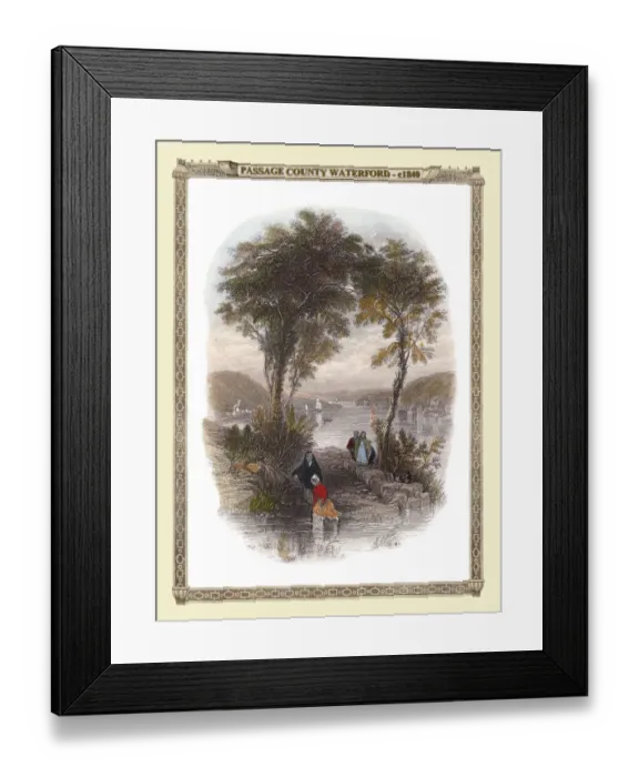 Framed Print : View of Passage, County Waterford in Ireland c1840 Framed Print : View of Passage, County Waterford in Ireland c1840