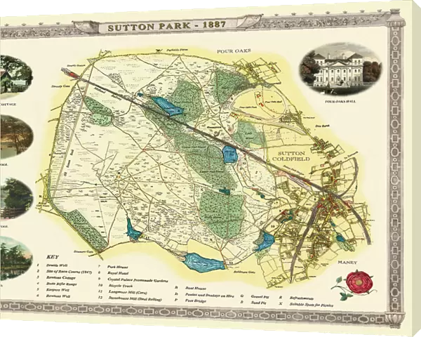 Old Map of Sutton Park near Sutton Coldfield 1885