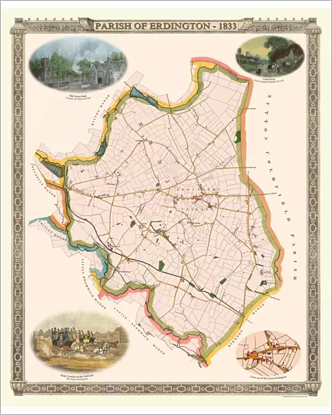 Old Map of The Parish of Erdington 1833
