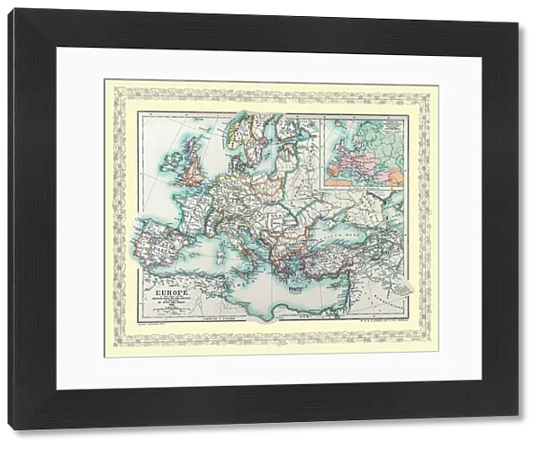 Map of Europe showing how it appeared at the time of the Restoration of the Empire in the Wwest by Otto The Great AD 962