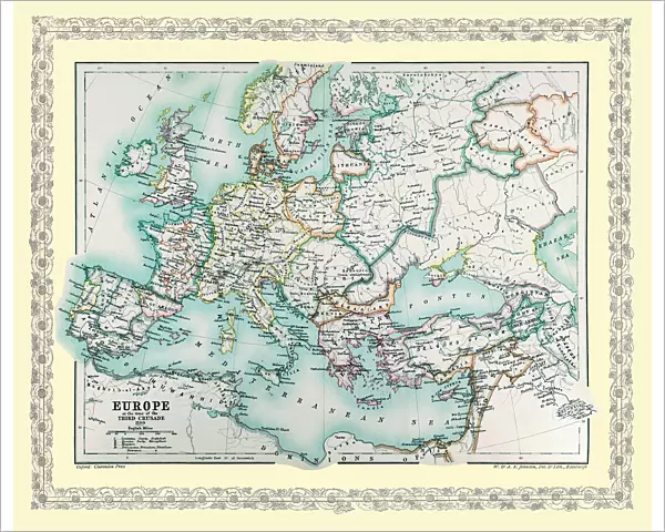 Map of Europe showing how it appeared at the time of the Third Crusade AD 1190