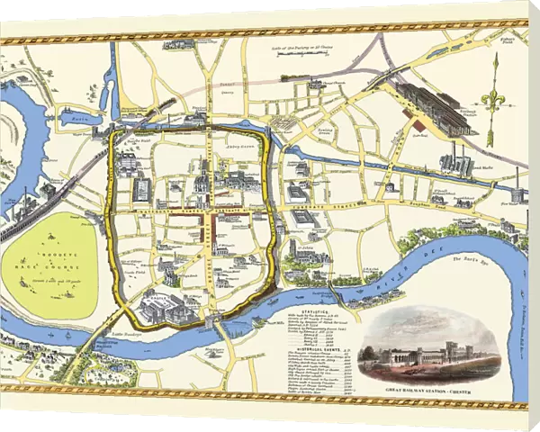 Pictorial Plan of Chester by W. Willis c1865