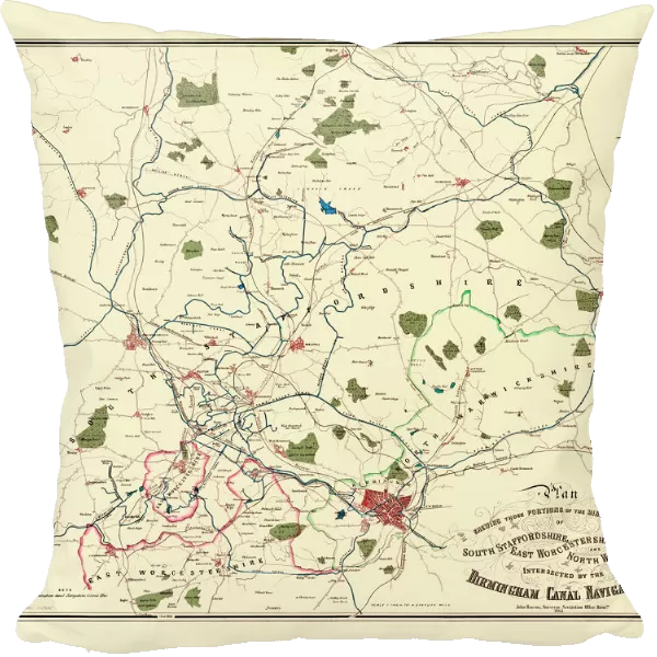 John Hancoxs Map of the Birmingham Canal Navigations 1864