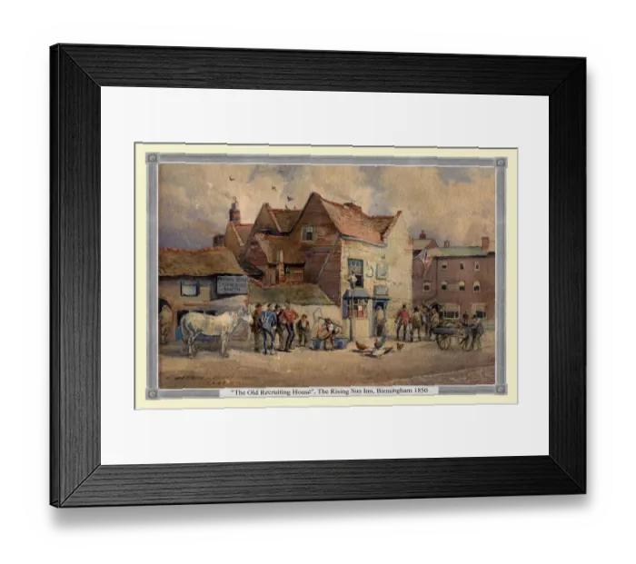 Framed Print : The Old Recruiting House, The Rising Sun Inn, Birmingham 1850
