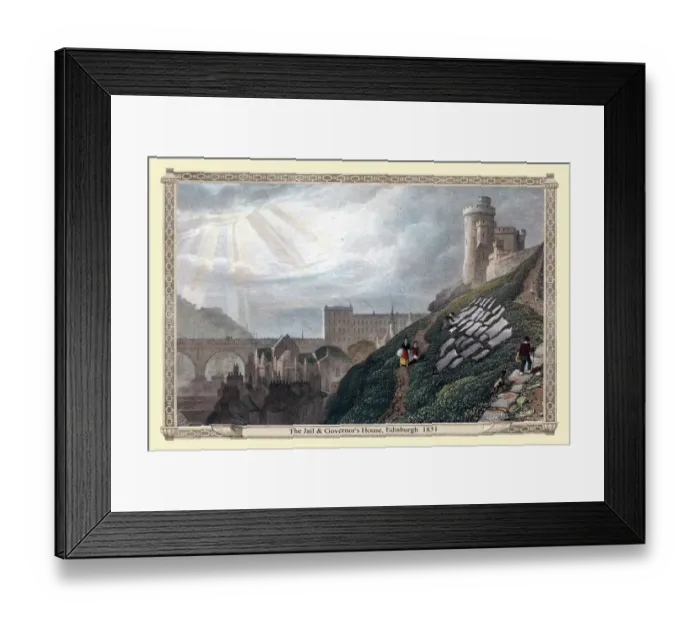 Framed Print : The Jail & Governors House, Edinburgh 1831 Framed Print : The Jail & Governors House, Edinburgh 1831