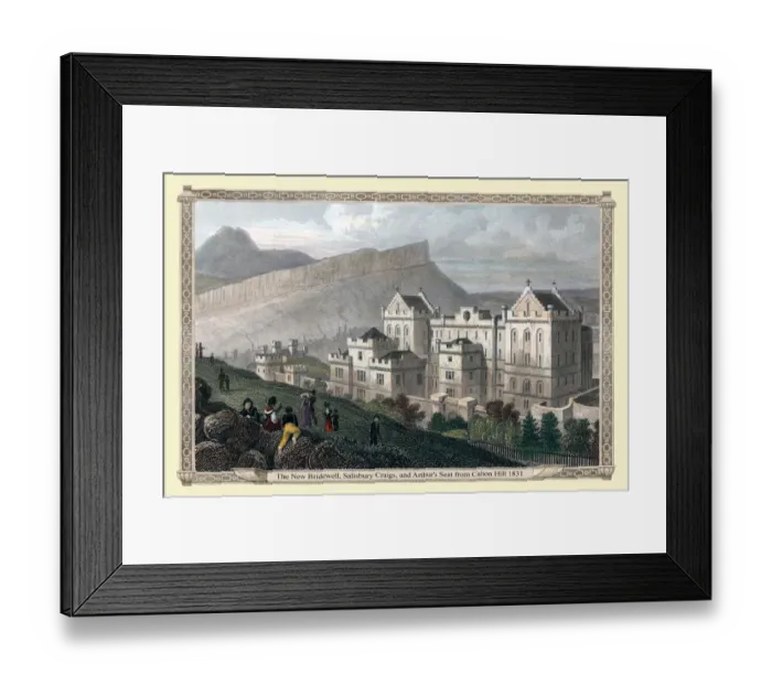 Framed Print : The New Bridewell, Salisbury Craigs, and Arthurs Seat from Calton Hill 1831 Framed Print : The New Bridewell, Salisbury Craigs, and Arthurs Seat from Calton Hill 1831