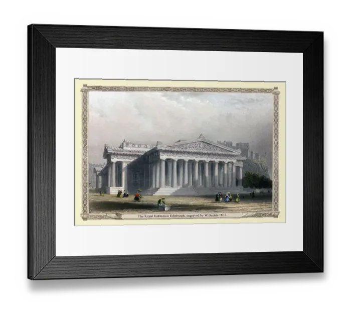 Framed Print : The Royal Institution Edinburgh, engraved by W. Deeble 1837 Framed Print : The Royal Institution Edinburgh, engraved by W. Deeble 1837