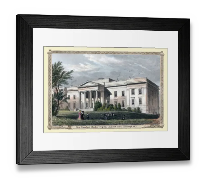 Framed Print : New Merchant Maiden Hospital, Lauriston Lane. Edinburgh 1831 Framed Print : New Merchant Maiden Hospital, Lauriston Lane. Edinburgh 1831