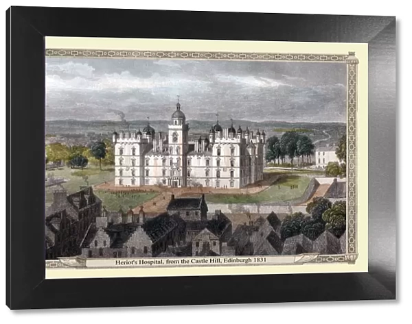 Heriots Hospital, from the Castle Hill, Edinburgh 1831