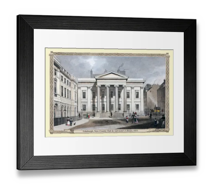 Framed Print : Edinburgh New County Hall and Advocates Library 1831 Framed Print : Edinburgh New County Hall and Advocates Library 1831