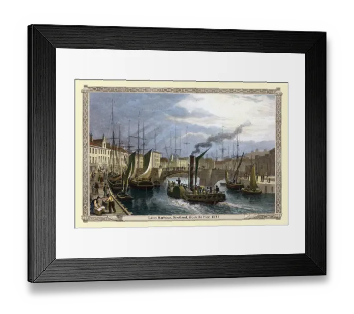 Framed Print : Leith Harbour near Edinburgh Scotland, from the Pier 1831 Framed Print : Leith Harbour near Edinburgh Scotland, from the Pier 1831