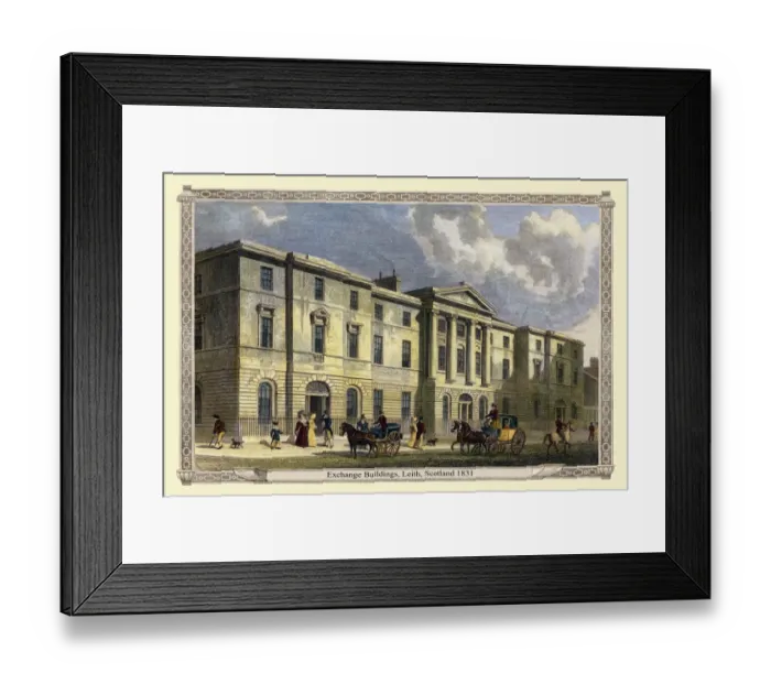 Framed Print : Exchange Buildings, Leath, near Edinburgh Scotland 1831 Framed Print : Exchange Buildings, Leath, near Edinburgh Scotland 1831
