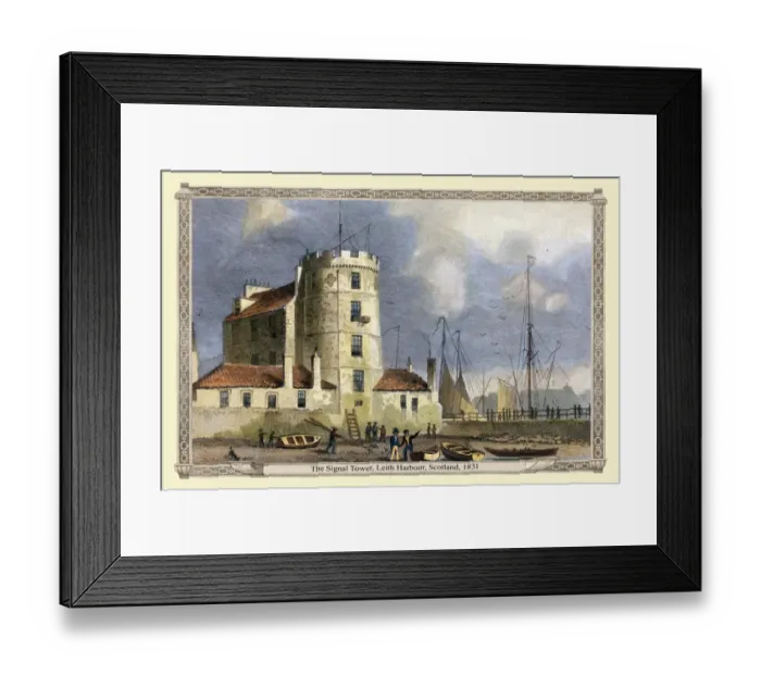 Framed Print : The Signal Tower, Leith Harbour, near Edinburgh Scotland 1831 Framed Print : The Signal Tower, Leith Harbour, near Edinburgh Scotland 1831