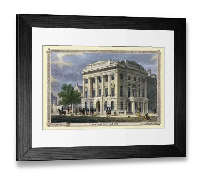 Framed Print : New Town Hall, Leith near Edinburgh 1831