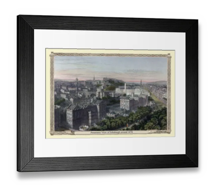 Framed Print : Panaramic View of Edinburgh around 1870 Framed Print : Panaramic View of Edinburgh around 1870