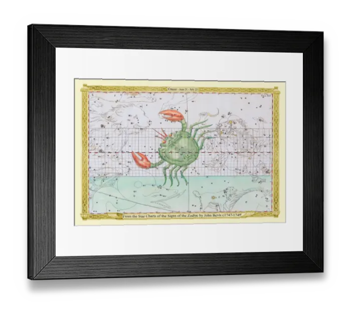 Framed Print : Signs of the Zodiac in Early Color by John Bevis ÔÇô Cancer ÔÇô June 21 ÔÇô July 22 Framed Print : Signs of the Zodiac in Early Color by John Bevis ÔÇô Cancer ÔÇô June 21 ÔÇô July 22