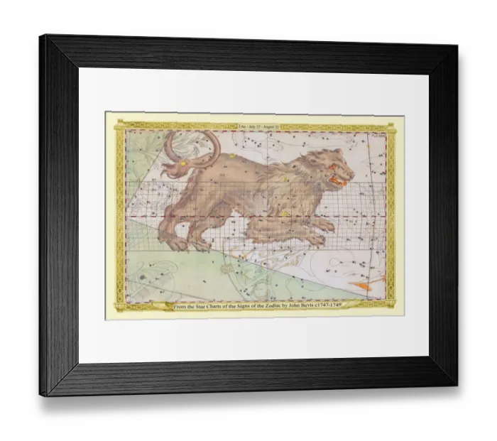 Framed Print : Signs of the Zodiac in Early Color by John Bevis ÔÇô Leo ÔÇô July 23 ÔÇô August 22 Framed Print : Signs of the Zodiac in Early Color by John Bevis ÔÇô Leo ÔÇô July 23 ÔÇô August 22
