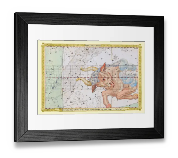 Framed Print : Signs of the Zodiac in Early Color by John Bevis ÔÇô Taurus ÔÇô April 21 ÔÇô May 20 Framed Print : Signs of the Zodiac in Early Color by John Bevis ÔÇô Taurus ÔÇô April 21 ÔÇô May 20