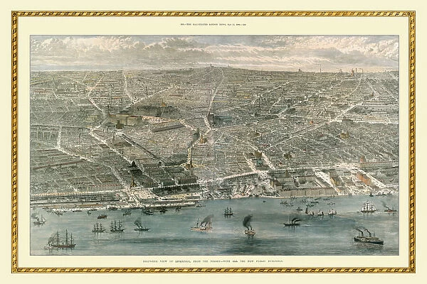 Bird's Eye View of Liverpool In 1886