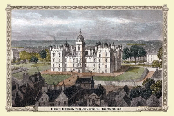 Heriot's Hospital, from the Castle Hill, Edinburgh 1831