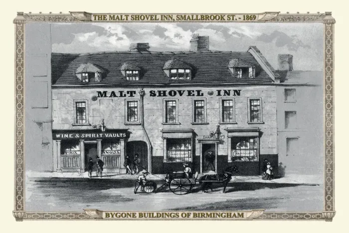 Framed Print : The Malt Shovel Inn Smallbrook Street, Birmingham 1869 Framed Print : The Malt Shovel Inn Smallbrook Street, Birmingham 1869