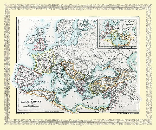 Map of Europe as it appeared in Roman Times circa AD 350