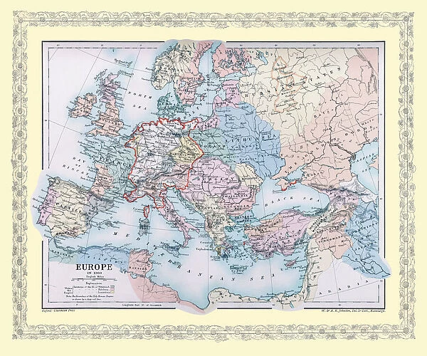 Map of Europe showing how it appeared in the year AD 1360