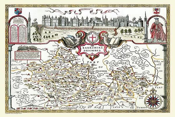 Old County Map of Berkshire 1611 by John Speed