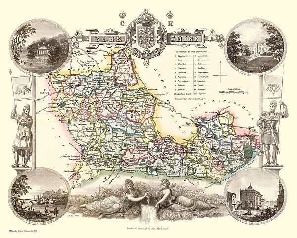 Old County Map of Berkshire 1836 by Thomas Moule
