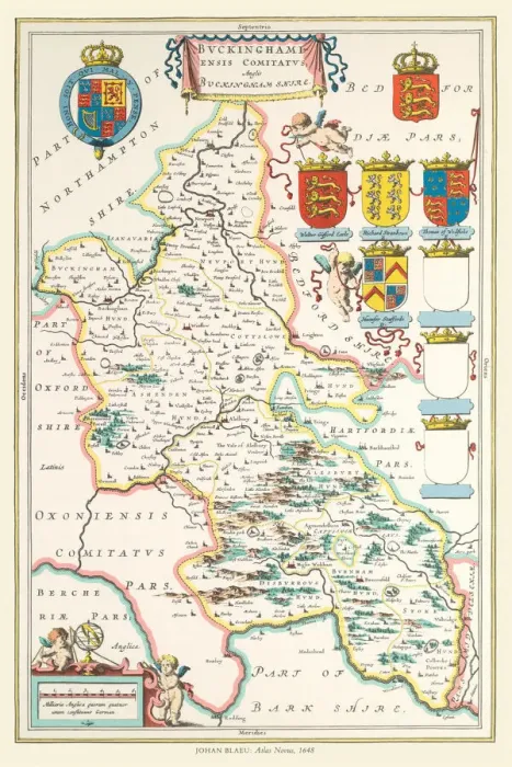 Framed Print : Old County Map of Buckinghamshire 1648 by Johan Blaeu from the Atlas Novus Framed Print : Old County Map of Buckinghamshire 1648 by Johan Blaeu from the Atlas Novus