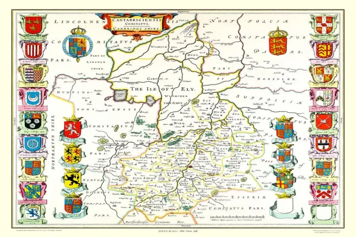Framed Print : Old County Map of Cambridgeshire 1648 by Johan Blaeu from the Atlas Novus Framed Print : Old County Map of Cambridgeshire 1648 by Johan Blaeu from the Atlas Novus