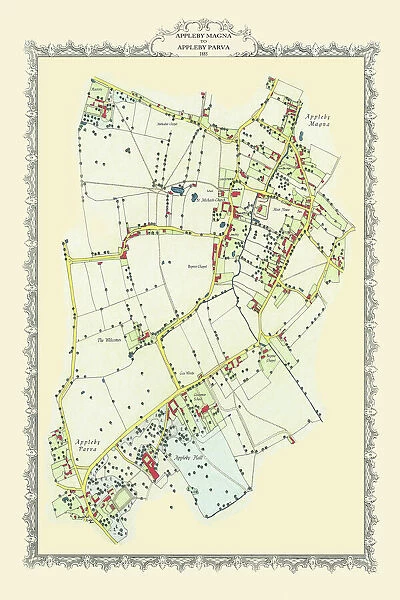 Old Map of Appleby Magna to Appleby Parva in Warwickshire 1885