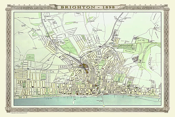 Old Map of Brighton 1898 from the Royal Atlas by Bartholomew