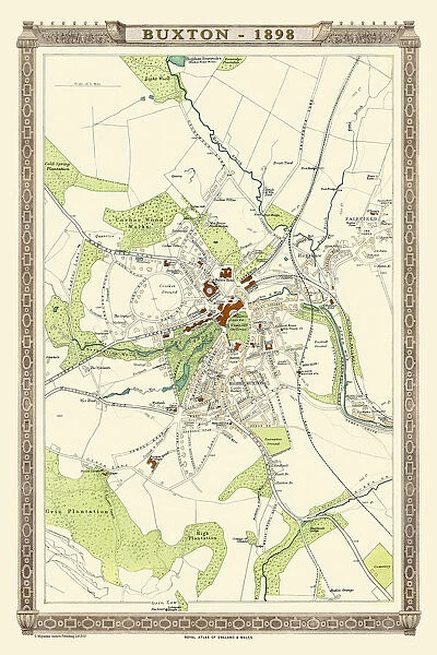 Old Map of Buxton 1898 from the Royal Atlas by Bartholomew