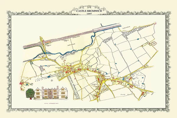 Old Map of Castle Bromwich near Birmingham 1897