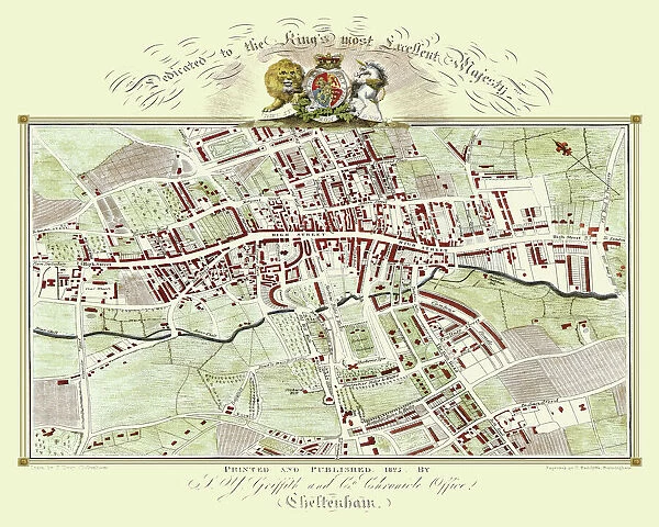 Old Map of Cheltenham 1825 by Griffith's