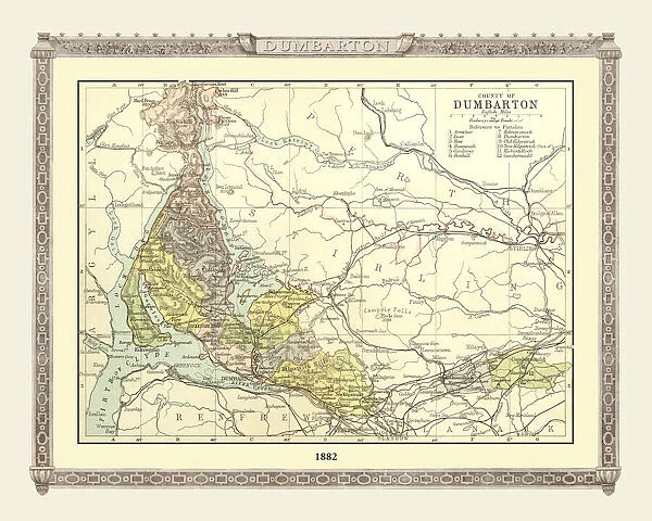 Old Map of the County of Dumbarton from the Philips Handy Atlas of 1882