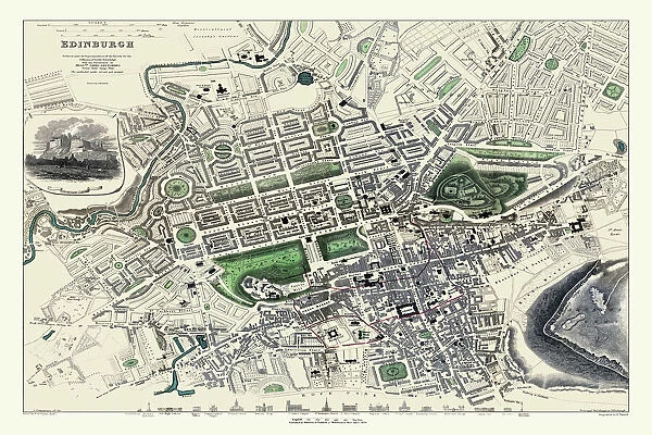 Old Map of Edinburgh 1834 by the S. D. U. K