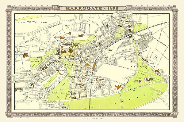 Old Map of Harrogate 1898 from the Royal Atlas by Bartholomew