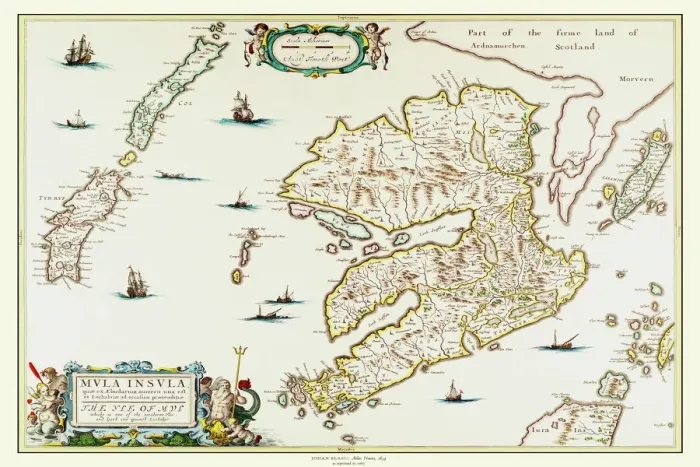 Framed Print : Old Map of the Isle of Mull Scotland 1654 by Johan Blaue from the Atlas Novus Framed Print : Old Map of the Isle of Mull Scotland 1654 by Johan Blaue from the Atlas Novus