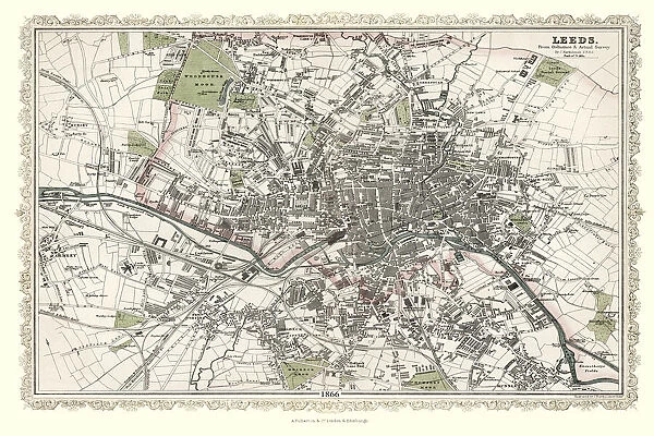 Old Map of Leeds 1866 by Fullarton & Co