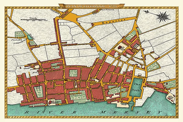 Old Map of Liverpool 1725