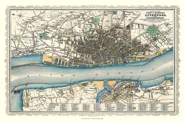 Old Map of Liverpool 1866 by Fullarton & Co