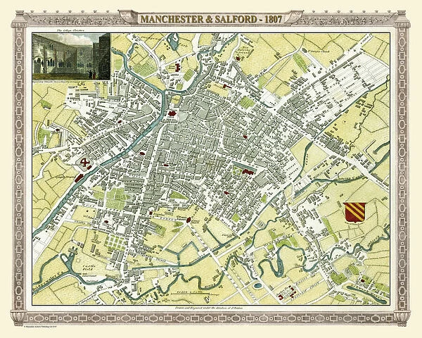 Old Map of Manchester 1807 by Cole and Roper