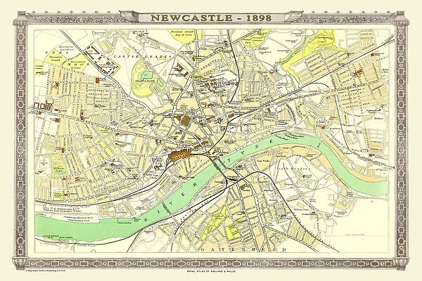 Old Map of Newcastle 1898 from the Royal Atlas by Bartholomew