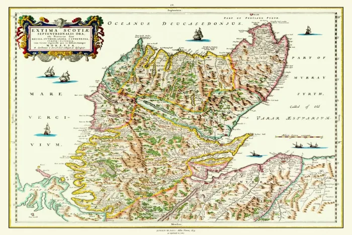 Framed Print : Old Map of Northern Scotland 1654 by Johan Blaeu from the Atlas Novus Framed Print : Old Map of Northern Scotland 1654 by Johan Blaeu from the Atlas Novus