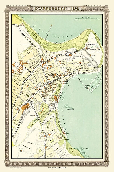 Old Map of Scarborough 1898 from the Royal Atlas by Bartholomew