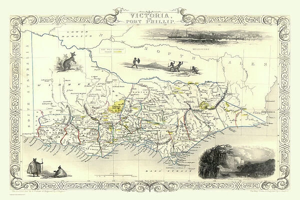 Old Map of Victoria, or Port Phillip 1851 by John Tallis