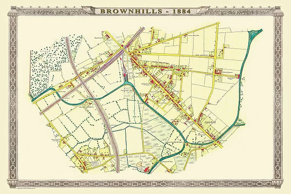 Old Map of the Village of Brownhills near Walsall 1884