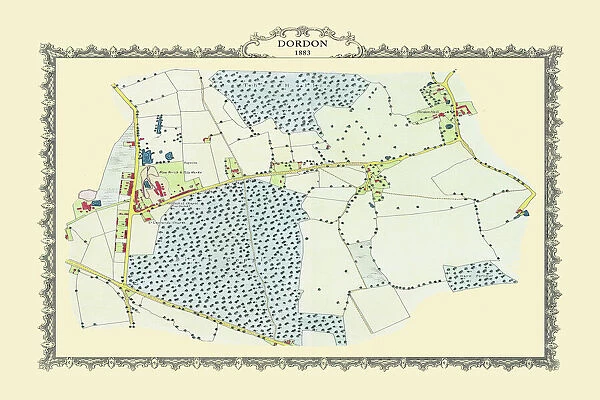 Old Map of the Village of Dordan in Warwickshire 1883